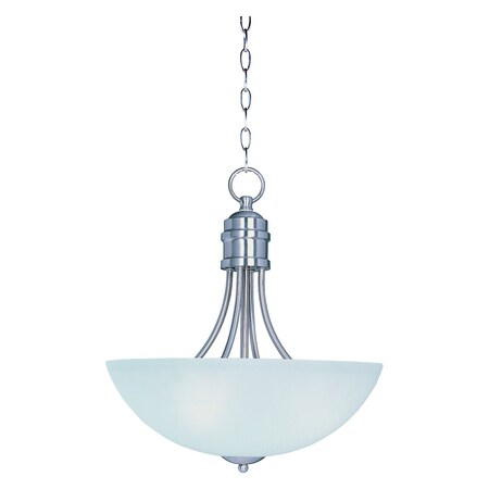 Maxim Three Light Satin Nickel Frosted Glass Up Pendant 10044FTSN